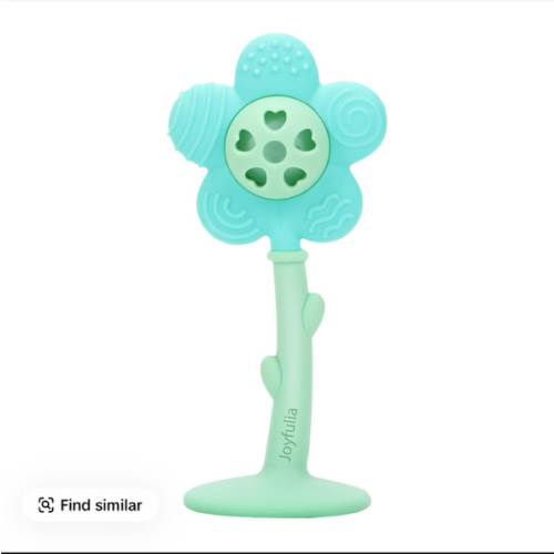 Baby Teething Toys 3-6 Months, Teether and Sensory Rattle for Babies 0-6 Months, Food Grade Silicone Teethers 6-12 Months, Infant Teething Relief Chew Toys, Sunnyflower Teether Toy BPA Free - Yellow