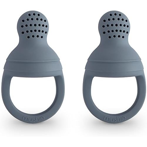 mushie Silicone Baby Fresh Fruit & Food Feeder Pacifier | 6 Months+ (Tradewinds)