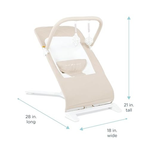 Baby Delight Alpine Deluxe Portable Bouncer, Infant, 0-6 Months, 100% GOTS Certified Cotton Fabrics, Organic Oat