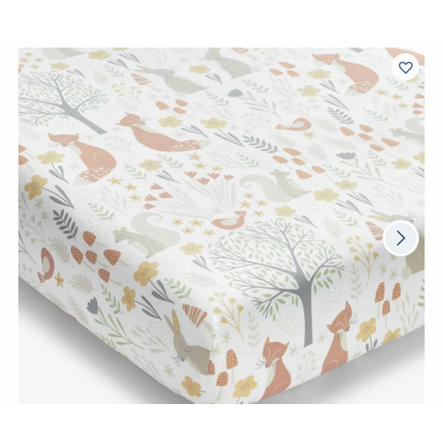 Forest Animals Classic Cool Organic Cotton Percale Fitted Crib Sheet