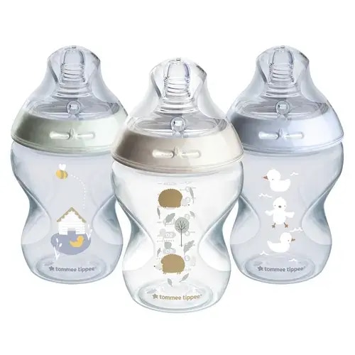 Tommee Tippee Natural Start Anti-Colic Bottle With Slow Flow Teats 260Ml 0M+ 3 Pack Boy | Baby Bunting AU