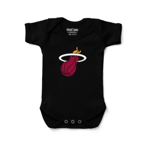 Newborn & Infant Miami Heat Chad & Jake Black Primary Logo Bodysuit