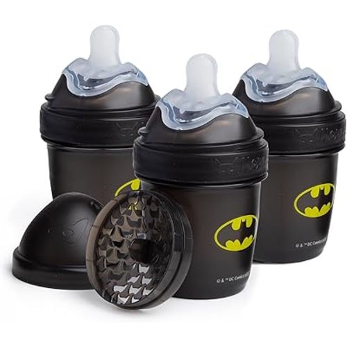 Batman DC Comics - Herobility Double Anti-Colic Baby Bottles – 5 fl oz/140ml – 3-Pack