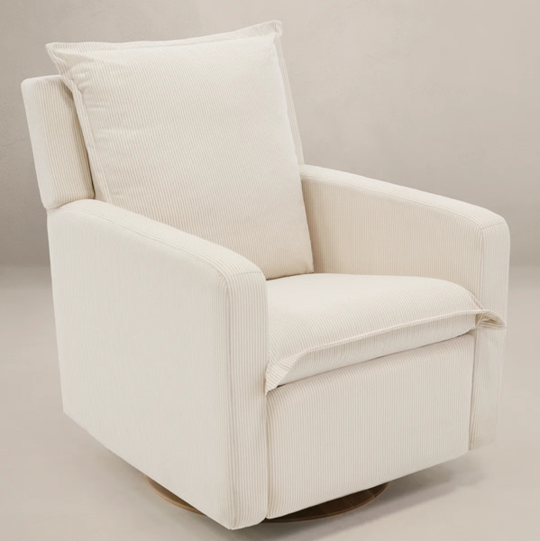 Pebble Stripe | Flynn | Swivel Nursery Recliner | Oilo™ Studio