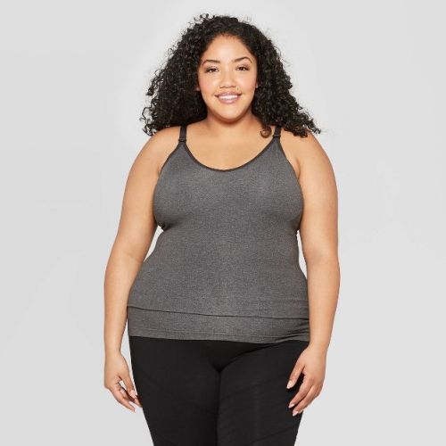 Women's Plus Nursing Seamless Cami - Auden™ Heather Gray 1x