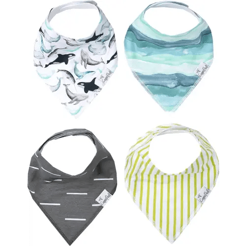 Copper Pearl Baby Bandana Drool Bibs for Drooling and Teething 4 Pack Gift Set “Kai