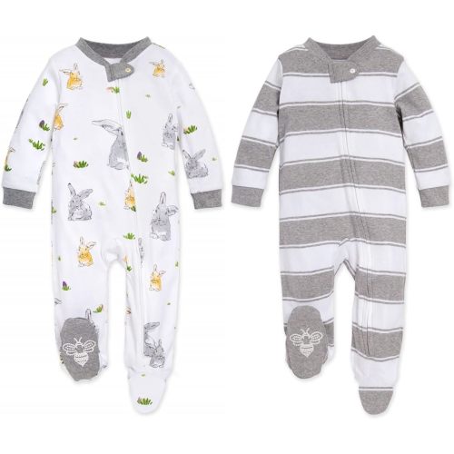 Burt's Bees Baby Boys' Sleep and Play Pjs, 100% Organic Cotton One-piece Zip Front Romper Jumpsuit Pajamas