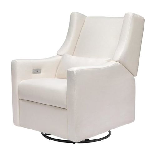 Babyletto Kiwi Electric Power Glider Recliner Nursery Chair w/ USB Ports - Water & Stain Resistant Glider Rocking Chair for Nursery - GREENGUARD Gold Certified Swivel Rocker Recliner Chair - Cream