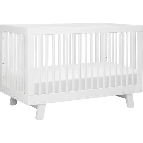 Babyletto Hudson 3-in-1 Convertible Crib with Toddler Bed Conversion Kit in White, Greenguard Gold Certified , 53.75x29.75x35 Inch (Pack of 1)