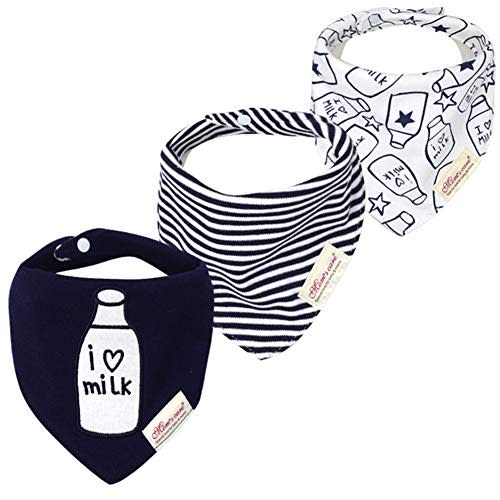 JN&LULU 3 Pack Newborn Baby Bibs Bandana Drool Bibs for Drooling Cotton Baby Gifts