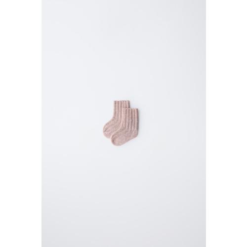 RIBBED KNIT SOCKS - Light pink | ZARA United States