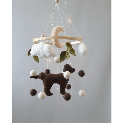 Mobile dog, mobile Labrador retriever, mobile baby Dog, mobile puppy, mobile in the crib, gender-neutral mobile, chocolate dog.