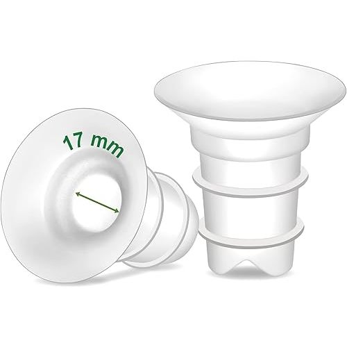 17mm Maymom Flange Inserts (Long Plus) Compatible with Freemie 25mm Flanges; Compatible with 24mm Medela PersonalFit Flange, Spectra 24mm Flange, Momcozy S9 Pro/S12 Pro, 2pc/pk