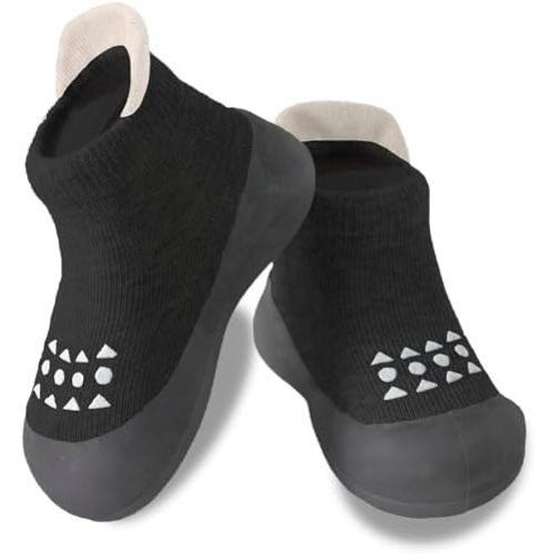 Hstyle Baby Sock Shoes Toddler Walking Shoes Infant Non-Slip Slippers Soft Rubber Sole Sneakers for Baby Boys Girls