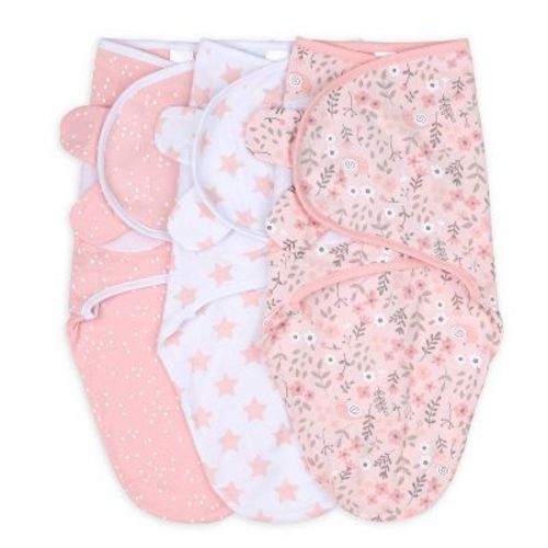 The Peanutshell Swaddle Wrap Gray Safari Sky - S/m 3pk
