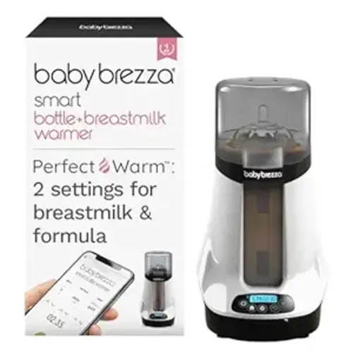 Baby Brezza Smart Baby Bottle Warmer, Breastmilk Warmer + Defroster – Free App - Different Temperatures for Breastmilk + Formula - Universal Fit for All Bottles + Milk Bags - Calentador de Biberones