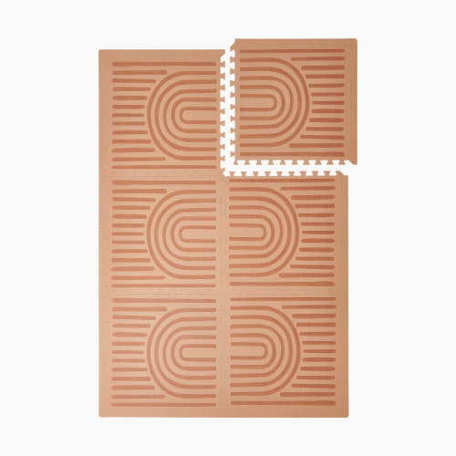 Toddlekind Premium Foam Playmats Linear Collection - Camel, 6X8