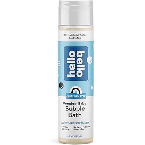 Hello Bello Bubble Bath - Gentle Hypoallergenic Formula for Babies and Kids - Vegan and Cruelty-Free - Fragrance Free - 10 fl oz