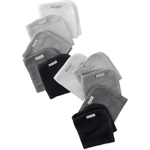 River 10-Pack Baby Terry Washcloths 100% Organic Cotton Absorbent for Baby and Toddler Boys & Girls, Stone Ombre Rainbow, One Size