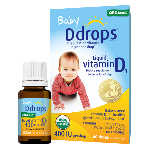 Baby Ddrops Organic Liquid Vitamin D3 Drops, 60 drops