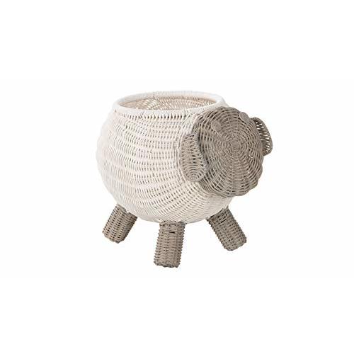 Kouboo Rattan Sheep Kids Storage Basket White & Gray