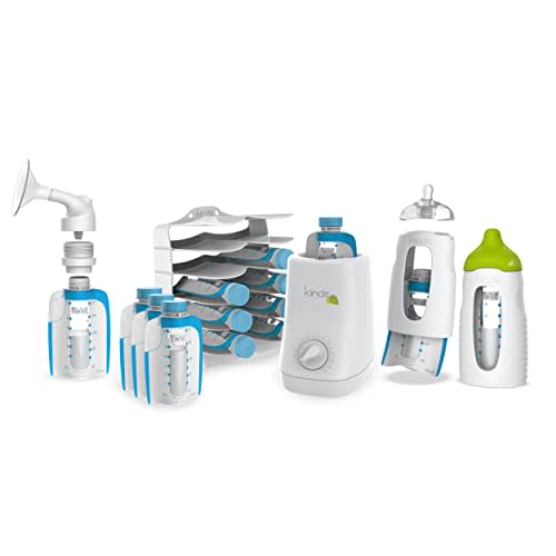 Kiinde Twist Universal Direct-Pump Feeding System and Warmer Gift Set & Twist Squeeze Natural Baby Breast Milk Feeding Bottle with Nipples and Case (2 Pack), Easy to Clean