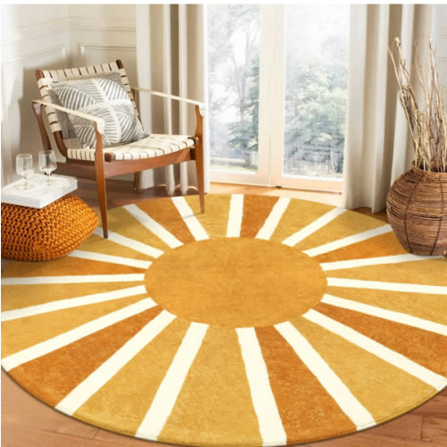Elora Washable Boho Rainbow Sunshine Orange Rug