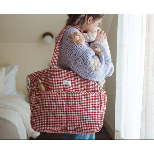 Organic cotton diaper bag - Gingham collection