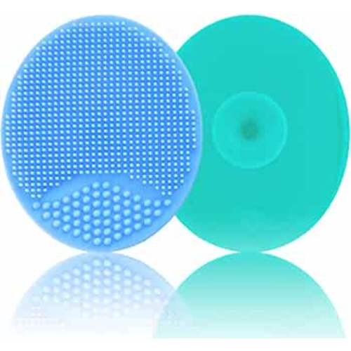 Baby Bath Brush, Baby Cradle Cap Brush, Silicone Massage Brush, Silicone Scrubbers Exfoliator Brush | The SkinSoother Baby Essential for Dry Skin, Cradle Cap and Eczema (Large-Blue & Green)