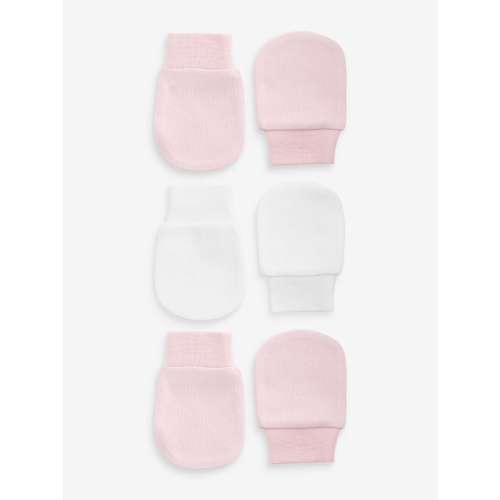 Pink 3 Pack Baby Scratch Mitts