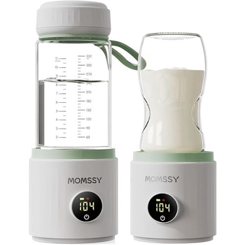 Portable Bottle Warmer for Travel, Baby Bottle Warmer for Breastmilk Formula, Smart Temperature Control, Travel Bottle Warmer for Baby Brew, Milk Warmer for Baby USB Rechargeable, Auto Shut-Off