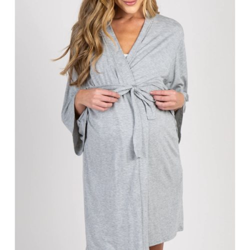 PinkBlush Heather Grey Delivery/Nursing Maternity Robe