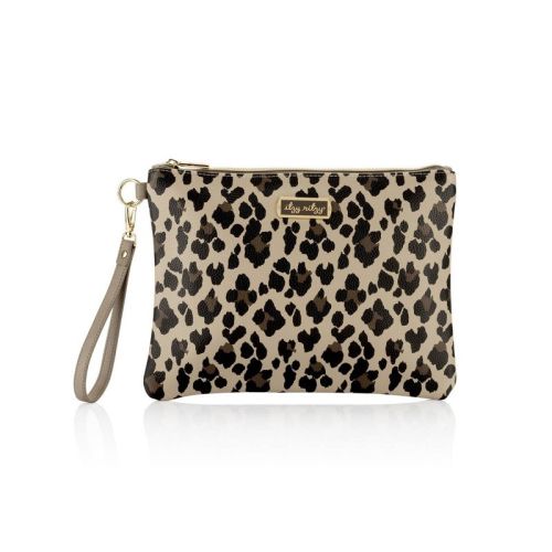 Itzy Ritzy Boss Changing Clutch Diaper Bags - Leopard: Polyurethane Material, Animal Print Pattern, 11.5" Depth