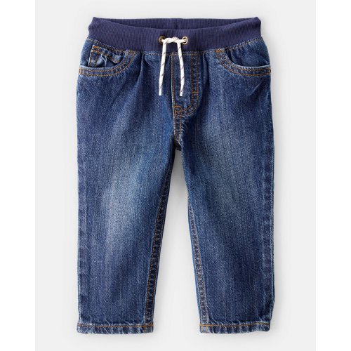 Baby Boy  Pull-On Straight Denim Pants - Medium Wash - Carter's | Carter's