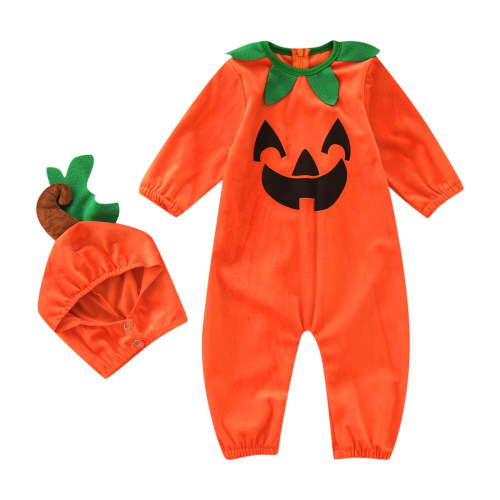 Odeerbi Baby Infant Boys Girls Clothes Pumpkin Jumpsuit Baby Romper Toddler Halloween Romper outfits Cute Winter Jumpsuit Orange 6-12 Months