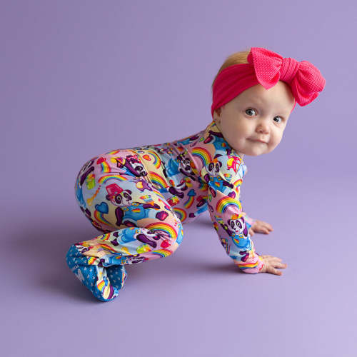 Pink One Piece Baby Footie Pajamas | Lisa Frank® Panda Painter