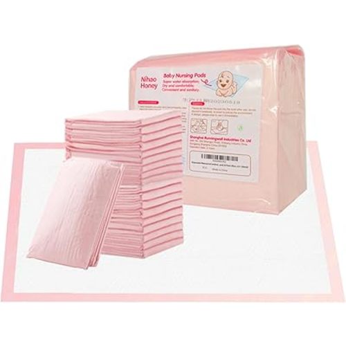 Disposable Changing Pad for Baby, 20 Pack Portable Diaper Changing Pad Liner Baby Changing Pad Waterproof Underpads (Pink, 13x18 Inch)