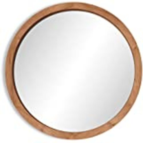 Amazon.com: HDYYGY Round Wood Mirror 24 Inch Farmhouse Wall Mirror Wooden Framed Circle Mirror for Bathroom 24inchx24inch : Home & Kitchen