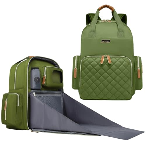 WITSTEP Diaper Bag Backpack with Changing Station, Baby Diaper Bag Organizer for Moms Dads Large Baby Changing Bags