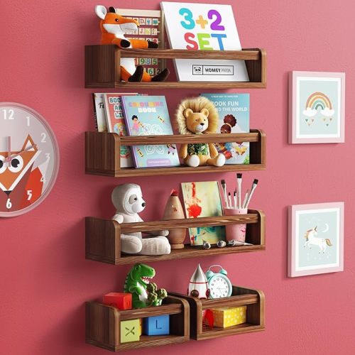 Floating Nursery Book Shelves (Walnut)