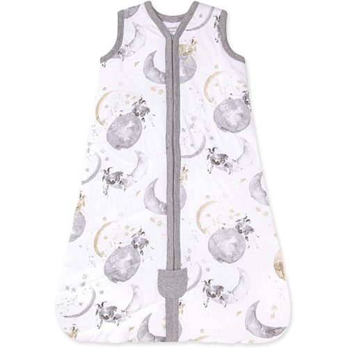 Burt's Bees Baby Unisex-Baby Beekeeper Wearable Blanket, 100% Organic Cotton, Swaddle Transition Sleeping Bag - Quilted Over the Moon - Small