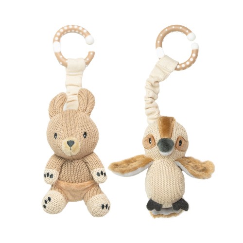 Living Textiles Australiana Stroller Toys Kangaroo & Kookaburra