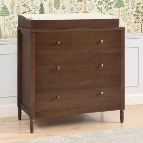 Serena 3 Drawer Dresser with Changing Top | Teak Brown