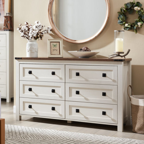 WEIYUDANG Grantville Farmhouse 6 - Drawers Double Dresser & Reviews | Wayfair