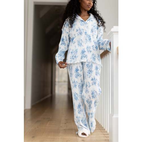 Pleats Please Set in Blue Floral