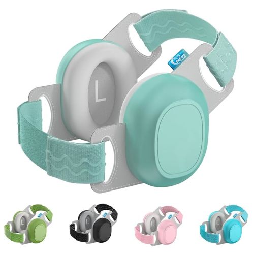 Bella's Friends Baby Ear Protection for Infants&Toddlers(3–48 Months) - Lightweight 24dB Noise Cancelling Headphones - Safe fit & Comfort Earmuffs - Improve Sleep - Baby Travel Essential, Sage Green