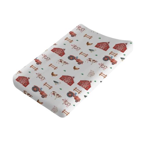 Farm Animals Life Changing Pad Cover Farmhouse Truck Barn Pig Cow Lamb Hens Ducks Baby Diaper Change Table Sheets for Boy Girl Soft Stretchy Fitted Changing Table Mats 32''x16''