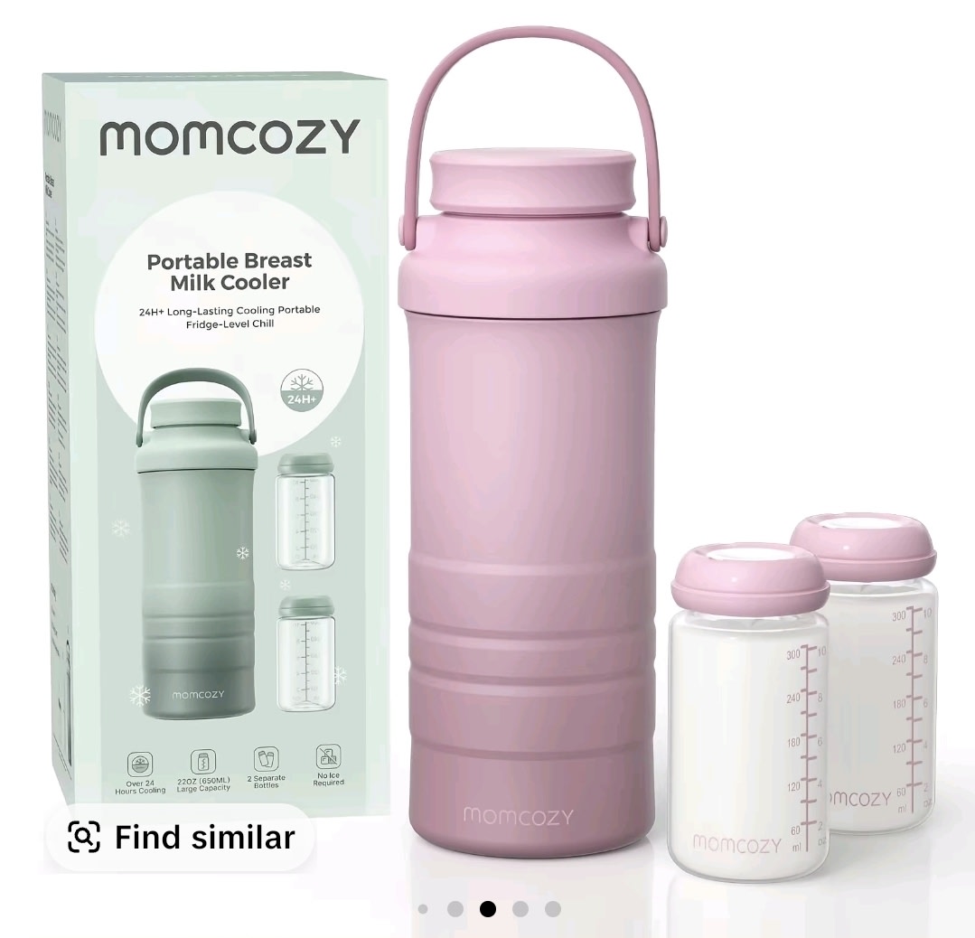 Momcozy 22oz Portable Breast Milk Cooler for Outdoor, 360°Total Cooling for 24Hours, Larger Capacity Travel Breastmilk Chiller with 2pcs Baby Bottles for Breastmilk Storage, Essentials Insulated Flask Leakproof Insulated Tumbler - TikTok Shop