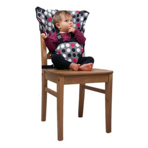 Cozybaby Portable Easy Seat Washable Travel Cloth High Chair Baby Seat With Secure Reinforced Safety Harness And Travel Bag, Gray