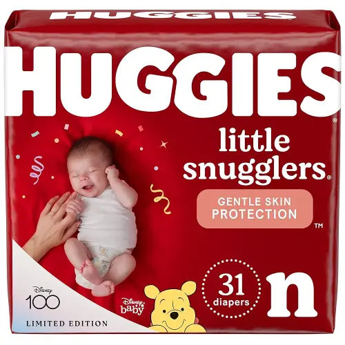 HUGGIES Newborn Diapers - Huggies Little Snugglers Disposable Baby Diapers, 31ct, Jumbo pack